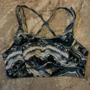 Women's GAIAM Teal & Black Marble Sports Bra